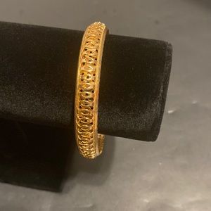 Womens gold tone metal bangle bracelet 3 inches